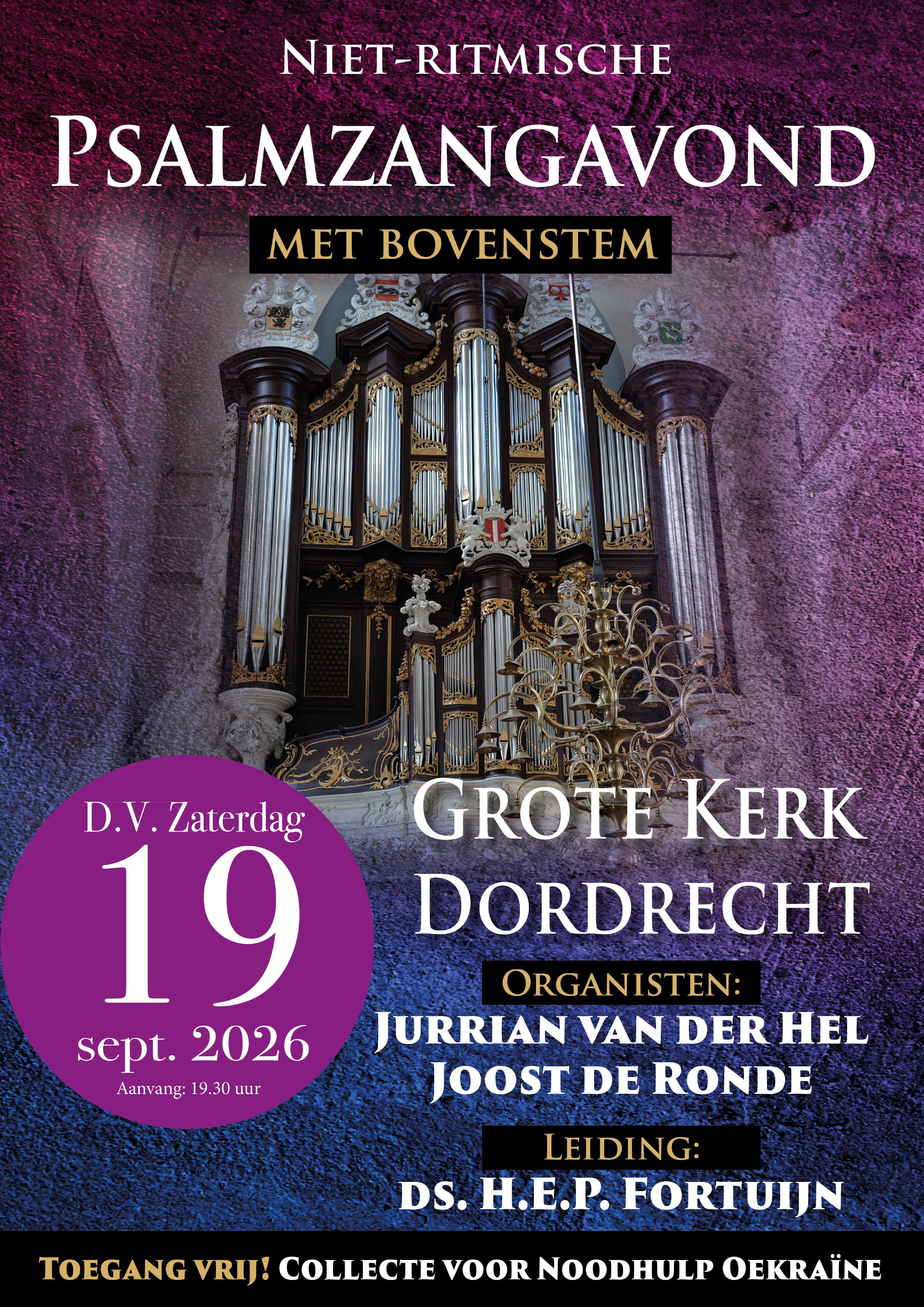 Psalmzangavond met collecte voor Oekraïne